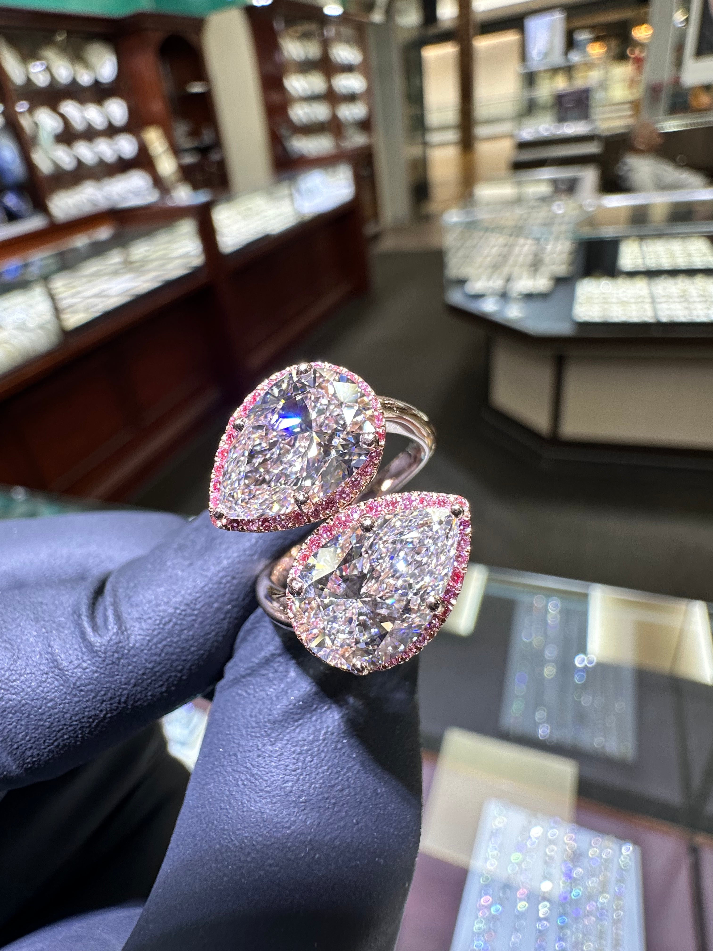 6CTW Twin Pears Engagement Ring