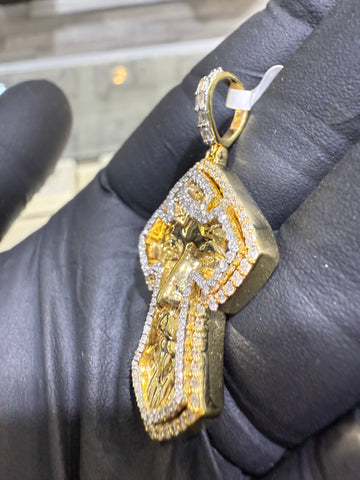 14KT 2CT Natural VS Jesus Cross Pendant
