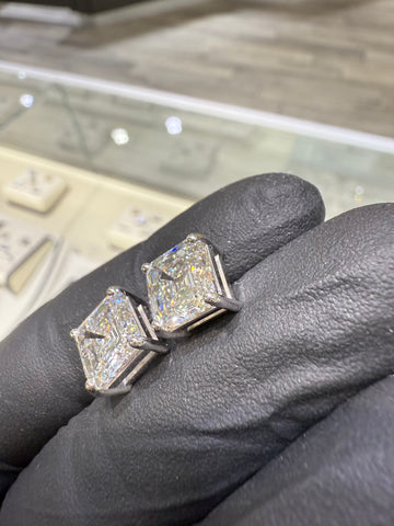 7CTW VS1 Asscher Cut Studs