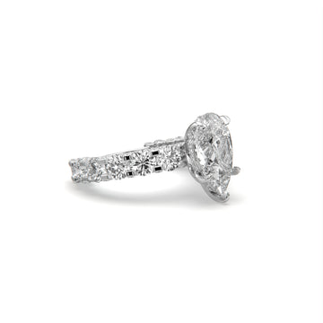 Aimee 6.50CTW Pear Shape Pave Diamond Engagement Ring