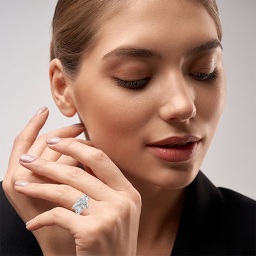 Toi et Moi Marquise Pear Shape Engagement Ring