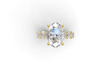 5CTW Oval Lab Grown Diamond Eternity Engagement Ring
