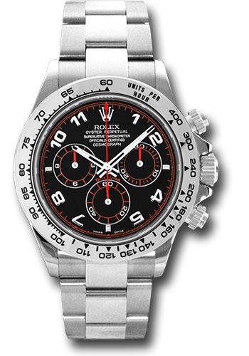 Rolex White Gold Cosmograph Daytona 40 Watch Black Arabic Dial 116