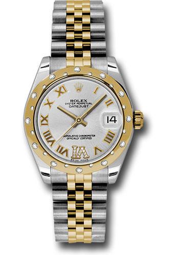 Rolex Datejust 18K Yellow Gold/Steel Olive Green & Diamond VI 31mm Watch 178343
