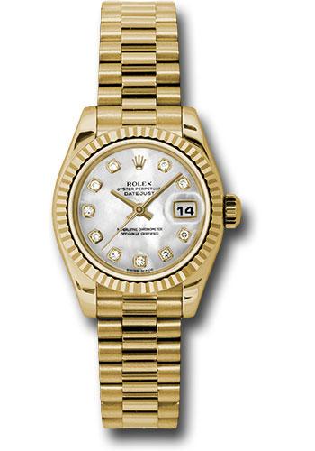Rolex Datejust President 179178 18k Yellow Gold Factory Diamond Mother Of  Pearl Dial
