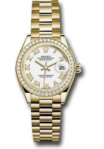 Rolex Datejust 31 Black Dial Fluted Bezel 18k Gold President