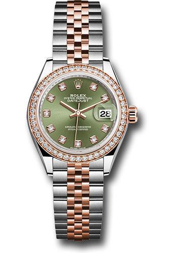 Rolex datejust rose 2025 gold green dial