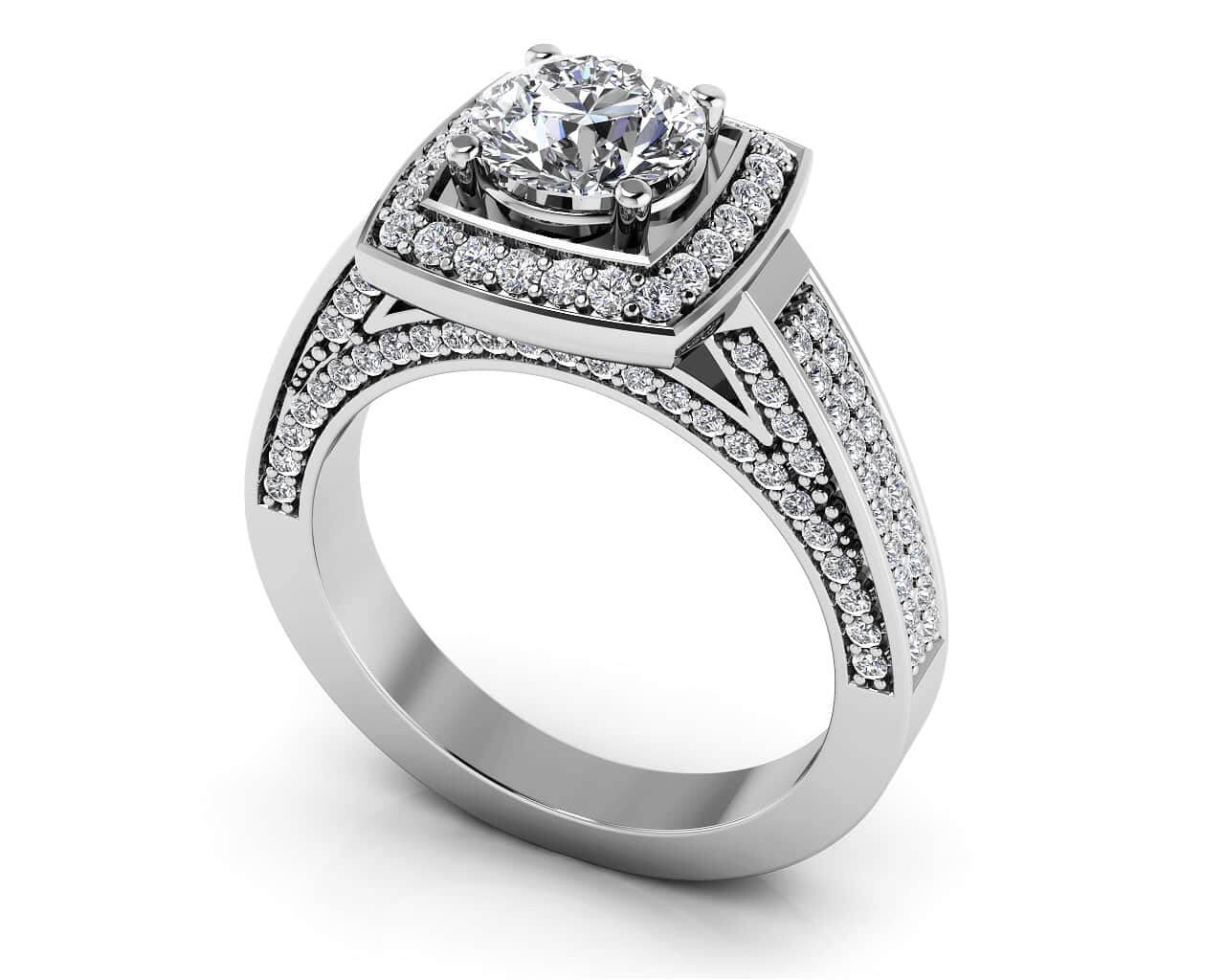 Legacy Lab-Grown Diamond Frame Vintage Style Engagement Ring
