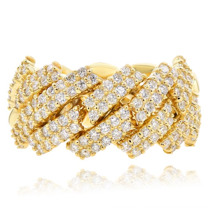 Gold Presidents 5 Layer Diamond Band Ring