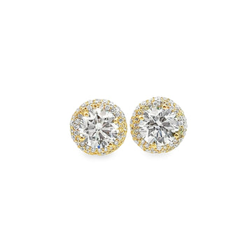 3CTW Halo Lab Diamond Stud Earrings