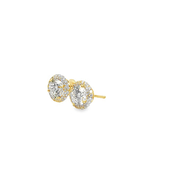 3CTW Halo Lab Diamond Stud Earrings