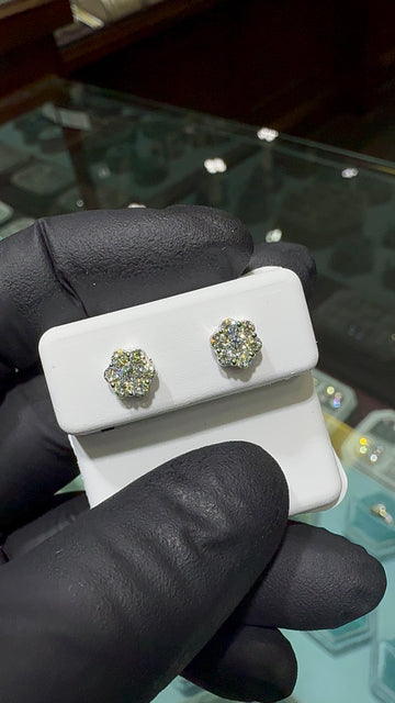 0.50CTW VS1 Cluster Stud Diamond Earrings