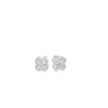 1CTW Clover Lab Diamond Stud Earrings