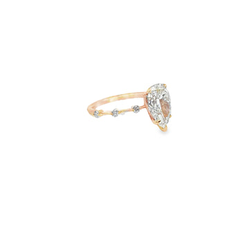 14KT Rose Gold Lumi Set 2CT Pear Shape Engagement Ring