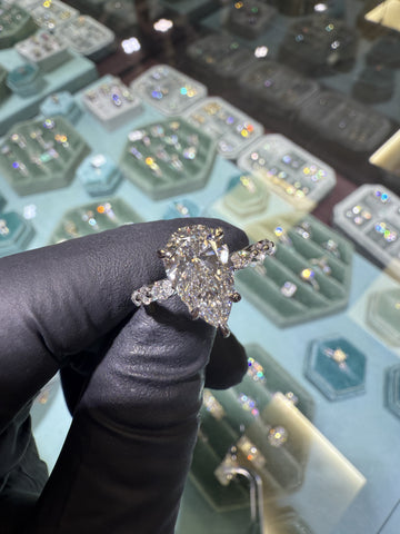 3CTW Pear Shape Fancy Diamond Engagement Ring