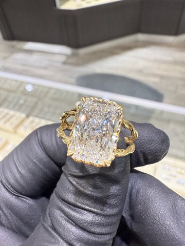 4.02CT Radiant Twist Engagement Ring