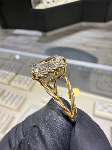 4.02CT Radiant Twist Engagement Ring