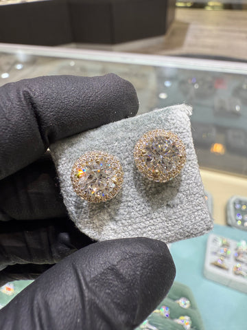 3CTW Pave Halo Lab Diamond Studs