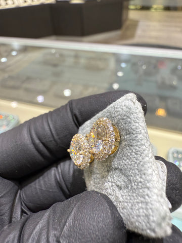 3CTW Pave Halo Lab Diamond Studs