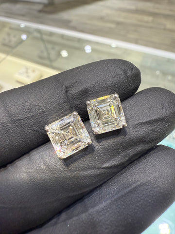 7CTW VS1 Asscher Cut Studs