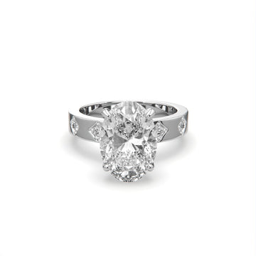 4.5CTW Oval Lab Grown Diamond Engagement Ring