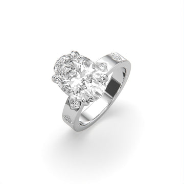 4.5CTW Oval Lab Grown Diamond Engagement Ring