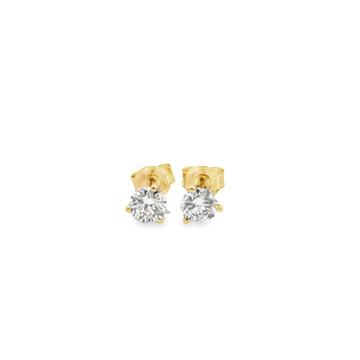 1CTW Martini Set Lab Diamond Stud Earrings Yellow Gold