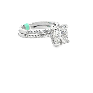 4CT Cushion Cut Hidden Halo Engagement Ring