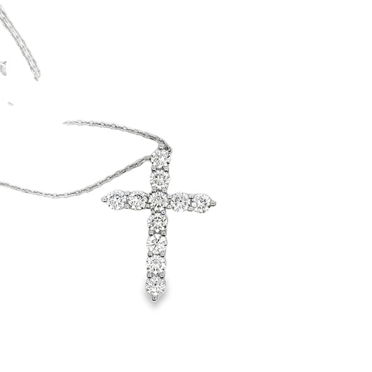 2CTW VS1 14Kt White Gold Cross Necklace