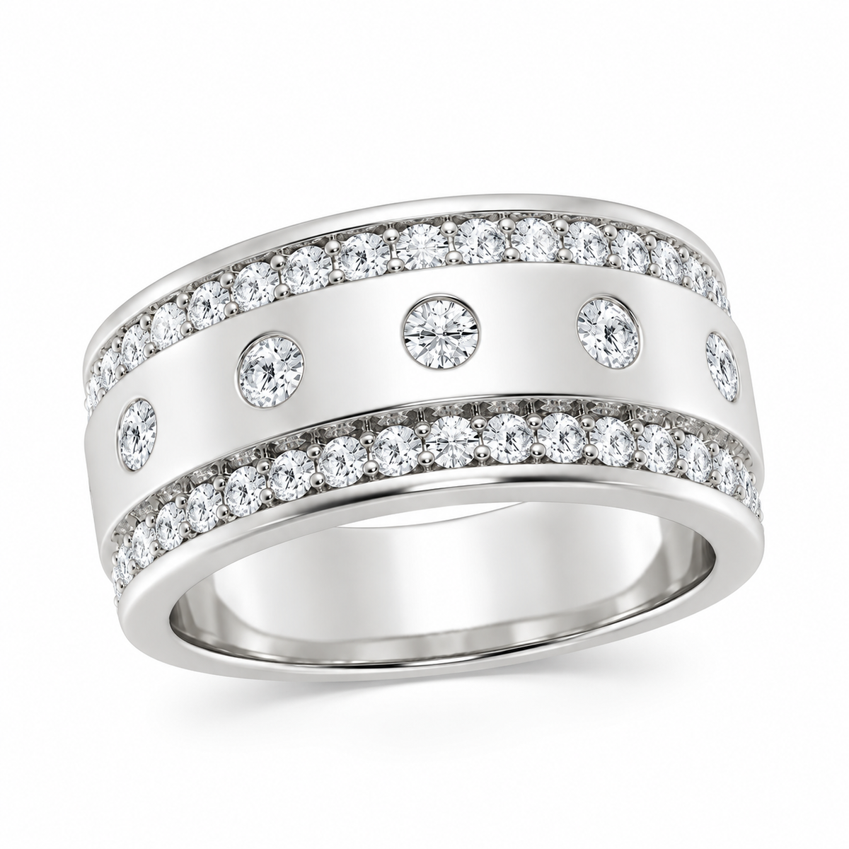 Men's Aero Floating Lab Diamond Band in white gold