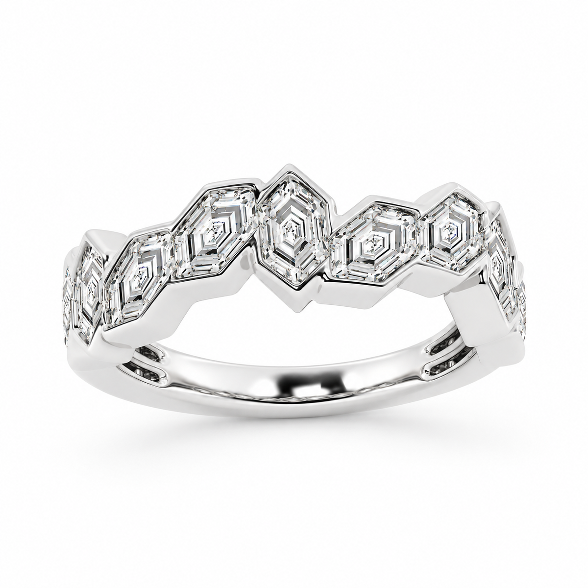 Men's Vector Dutch Marquise Lab Diamond Band in white gold