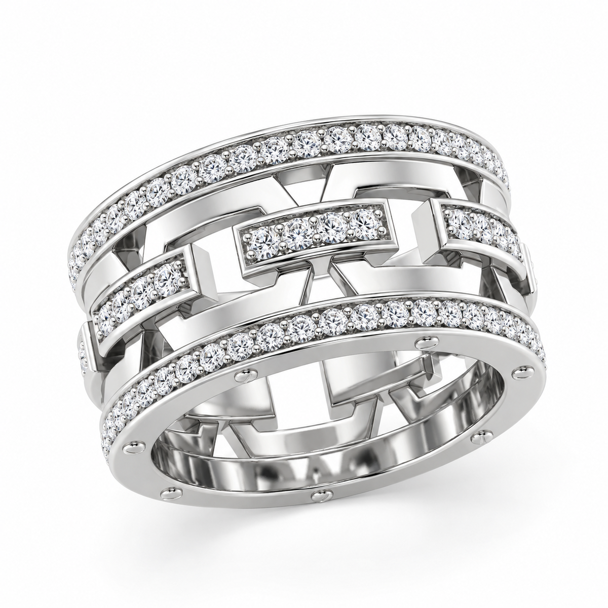 Men's Harbor Mariner Lab Diamond Eternity Ring in white gold