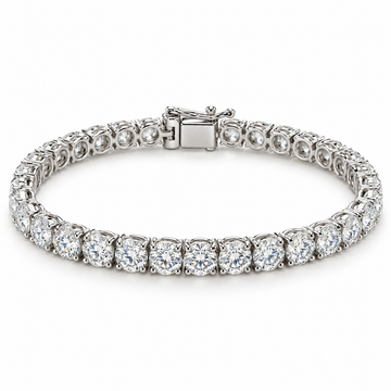 Classic Four-Prong Round Tennis lab-grown diamond bracelet, 14K white gold — illustrative design rendering