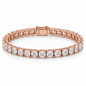 Four-Prong Box Round Tennis lab-grown diamond bracelet, 14K Rose Gold — illustrative design rendering