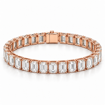 North-South Emerald Tennis lab-grown diamond bracelet, 14K Rose Gold — illustrative design rendering