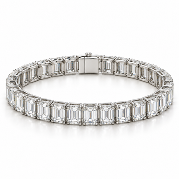 North-South Emerald Tennis lab-grown diamond bracelet, 14K White Gold — illustrative design rendering