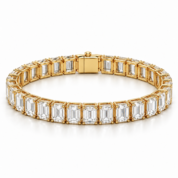 North-South Emerald Tennis lab-grown diamond bracelet, 14K Yellow Gold — illustrative design rendering