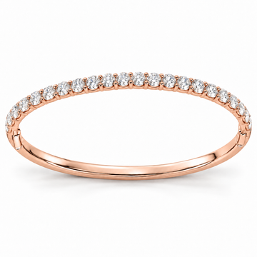 Shared-Prong Round Diamond Bangle lab-grown diamond bracelet, 14K Rose Gold — illustrative design rendering
