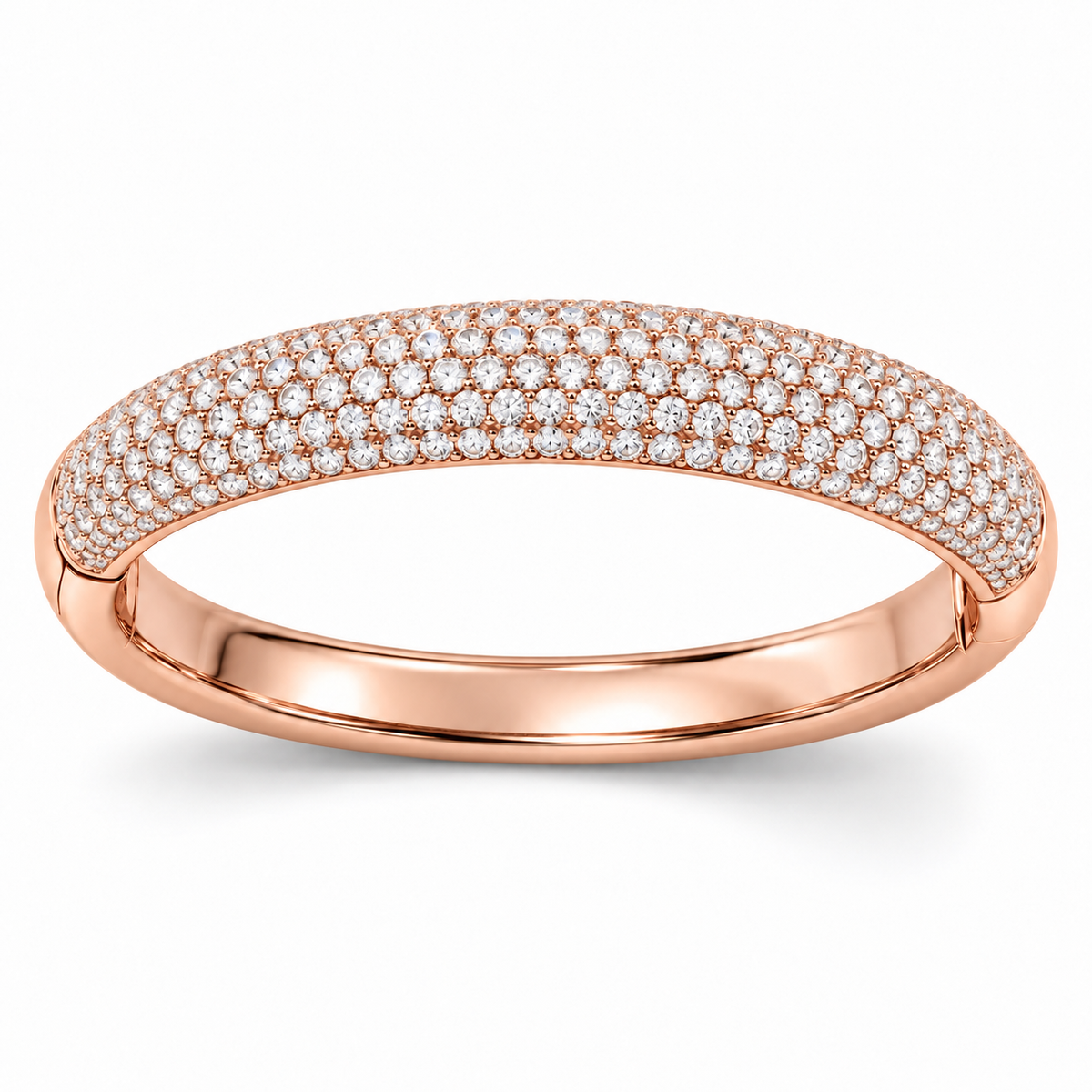 Domed Pavé Diamond Bangle lab-grown diamond bracelet, 14K Rose Gold — illustrative design rendering