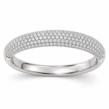 Domed Pavé Diamond Bangle lab-grown diamond bracelet, 14K White Gold — illustrative design rendering