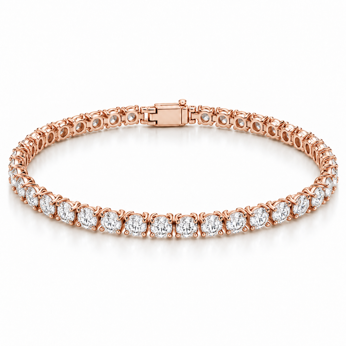 Tulip Prong Tennis lab-grown diamond bracelet in 14K rose gold — illustrative design rendering