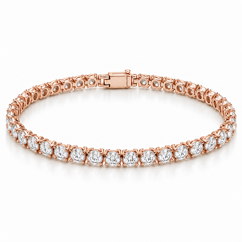 Tulip Prong Tennis lab-grown diamond bracelet in 14K rose gold — illustrative design rendering