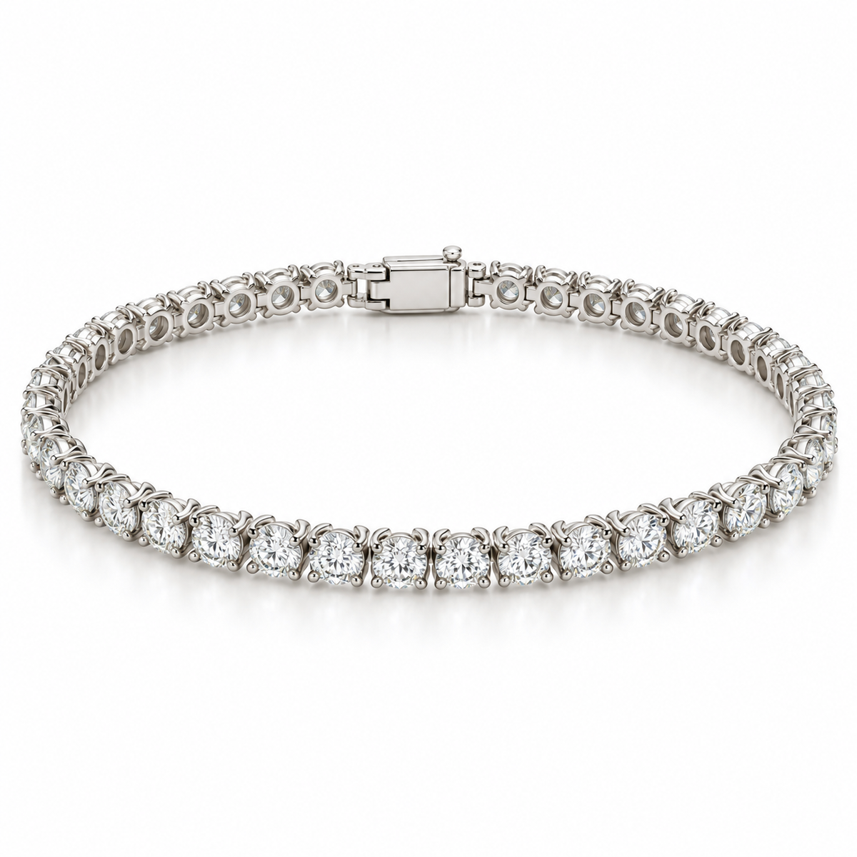 Tulip Prong Tennis lab-grown diamond bracelet in 14K white gold — illustrative design rendering
