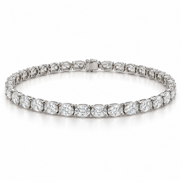 East-West Oval Tennis lab-grown diamond bracelet in 14K white gold — illustrative design rendering