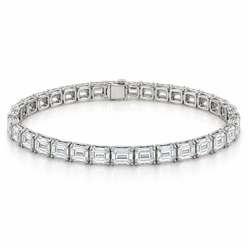 East-West Emerald Tennis lab-grown diamond bracelet in 14K white gold — illustrative design rendering