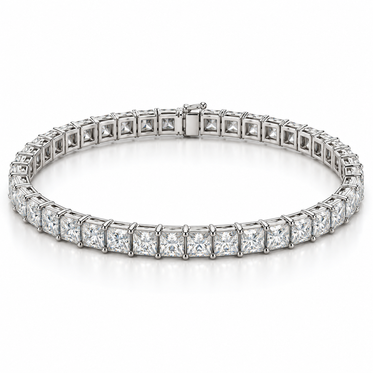 Princess Line Tennis lab-grown diamond bracelet in 14K white gold — illustrative design rendering