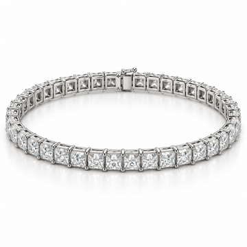 Princess Line Tennis lab-grown diamond bracelet in 14K white gold — illustrative design rendering