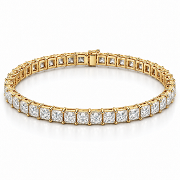 Princess Line Tennis lab-grown diamond bracelet in 14K yellow gold — illustrative design rendering