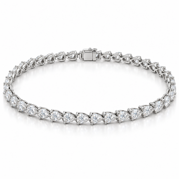 East-West Pear Tennis lab-grown diamond bracelet in 14K white gold — illustrative design rendering