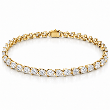 East-West Pear Tennis lab-grown diamond bracelet in 14K yellow gold — illustrative design rendering